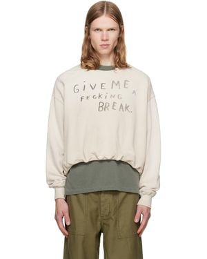 R13 'Give Me A Break' Balloon Crewneck Sweatshirt - Natural