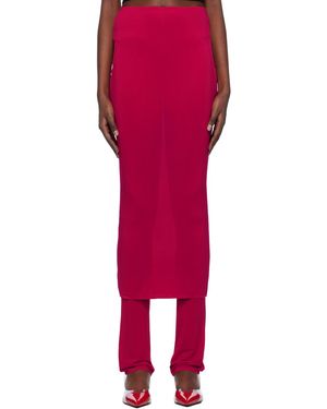 Alaïa ピンク フルイド マキシスカート - レッド