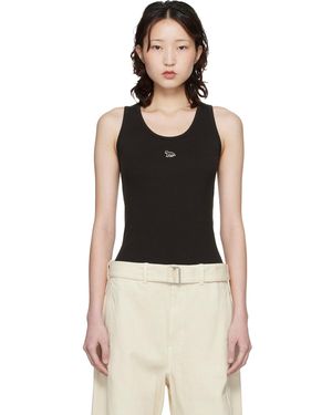 Maison Kitsuné Baby Fox Ribbed Tank Top - Black