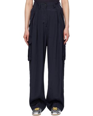 Dries Van Noten Pleated Cargo Trousers - Blue