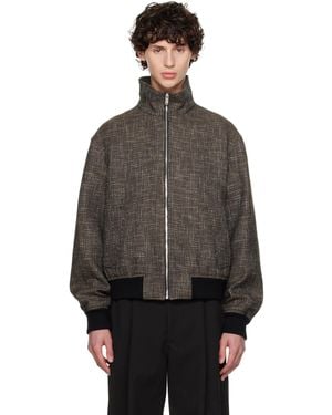 Bottega Veneta Houndstooth Bomber Jacket - Black