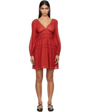 Sea Nomi Solid Tunic Minidress - Red