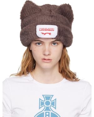 Charles Jeffrey Fluffy Chunky Ears Beanie - Brown