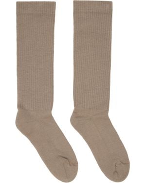 Rick Owens Taupe Concordians Pentagram Knee High Socks - Natural