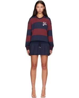 Off-White c/o Virgil Abloh Striped Interlock Polo Minidress - Blue