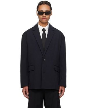 Juun.J Notched Lapel Blazer - Blue