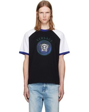 Versace Printed Cotton Jersey Regular T-Shirt - Black