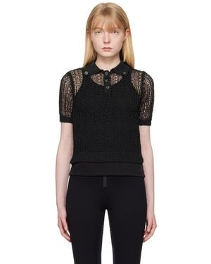 RECTO. Net Crop Polo - Black