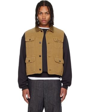 Visvim Tan Matto Hunting Denim Vest - Black