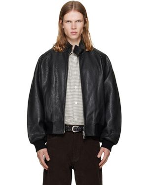 Studio Nicholson Blouson Noir En Cuir