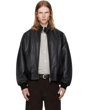 Studio Nicholson Over Leather Jacket - Black