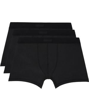 Skims Three-Pack Cotton 3 Boxer Briefs - Black
