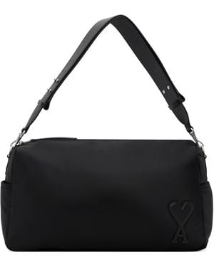 Ami Paris Large Nylon Marcel Bag - Black