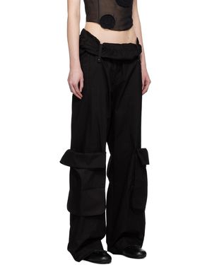 ★OPEN YY★ LINEN CARGO PANTS White Linen Cargo Pants by OPEN YY on Sale
