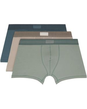 Skims Three-Pack Cotton 3 Boxer Briefs - Blue