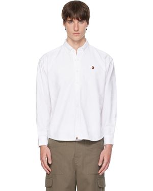 A Bathing Ape One Point Solid Camo Shirt - White