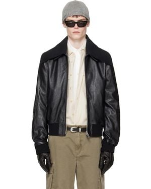 Our Legacy Pharos Leather Bomber Jacket - Black