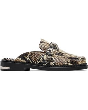 Toga Embossed Snake Slip-On Loafers - Black
