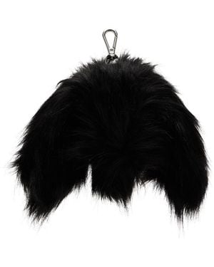 Simone Rocha Faux Fur Hare Coin Purse Bag Charm - Black