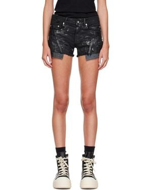 Rick Owens Tower Lana Cut Offs Denim Shorts - Black