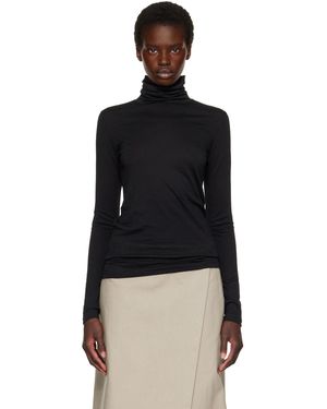 Jil Sander Col Roulé Noir En Laine