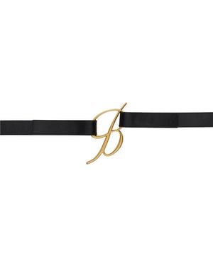 Blumarine Black Logo Buckle Belt
