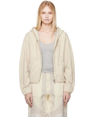 Moncler Genius Moncler X Willow Smith Zip-Up Eyelet Cotton Hoodie - Natural