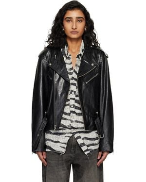 R13 Moto Leather Jacket - Black