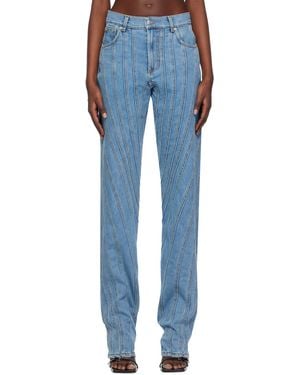 Mugler Blue Spiral Jeans