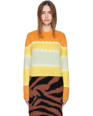The Elder Statesman マルチカラー Deep Dive クルーネックセーター - オレンジ