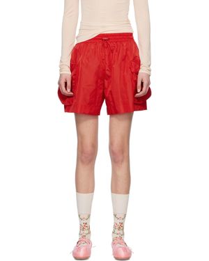 Simone Rocha レッド カーゴポケット フレア ショートパンツ