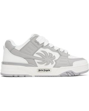 Palm Angels ホワイト＆グレー Venice レザースニーカー - ブラック