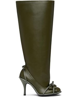 August Barron Khaki Double Tall Boots - Green