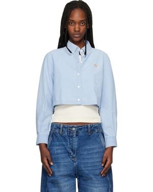 Maison Kitsuné Baby Fox Cropped Shirt - Blue