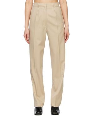 ARCH THE Simple Line Trousers - Natural