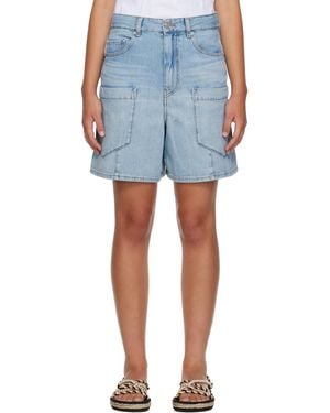 Ganni Lightweight Denim Baggy Cargo Shorts - Blue