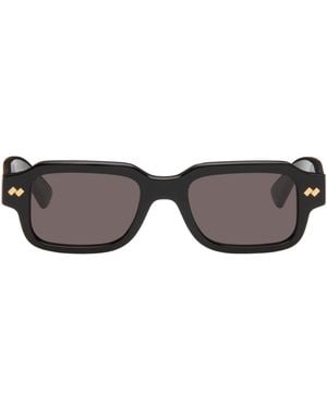 Bottega Veneta Intrecciato Rectangular Sunglasses - Black