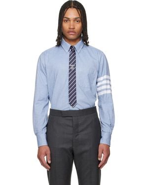Thom Browne Flannel 4-Bar Shirt - Blue