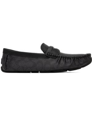 COACH Black Signature Coin Driver Loafers
