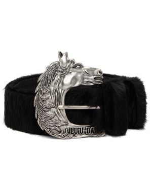 Lu'u Dan 'Year Of The Horse' Pony Hair Cowboy Belt - Black