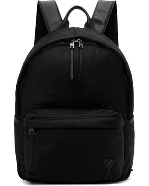 Ami Paris Nylon Marcel Backpack - Black