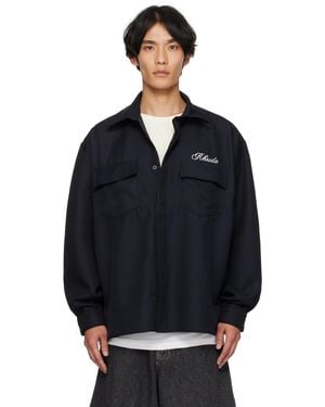 Rhude Boxy Ls Work Shirt - Blue