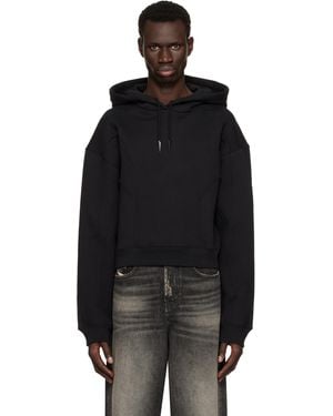 Mugler Spiral Cropped Hoodie - Black