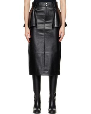 Sacai Leather Midi Skirt - Black