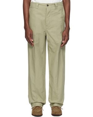 Visvim グリーン ワイド チノパンツ