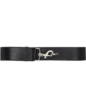 Dries Van Noten Elasticized Leather Belt - Black