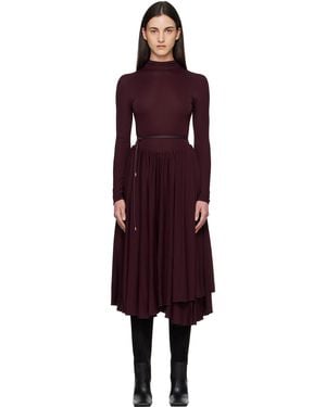 Alaïa Burgundy Fit & Flare Maxi Dress - Black