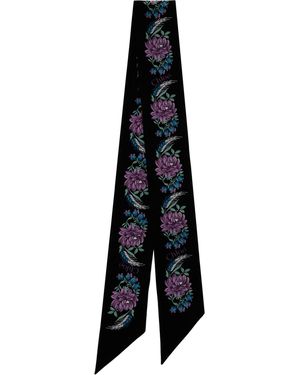 Chloé Foulard De Style Bandeau Folk Noir À Logos