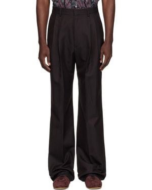 Dries Van Noten Straight-Leg Wool Pants - Black