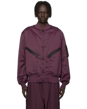 Y-3 Burgundy Insulated Bomber Jacket - Purple